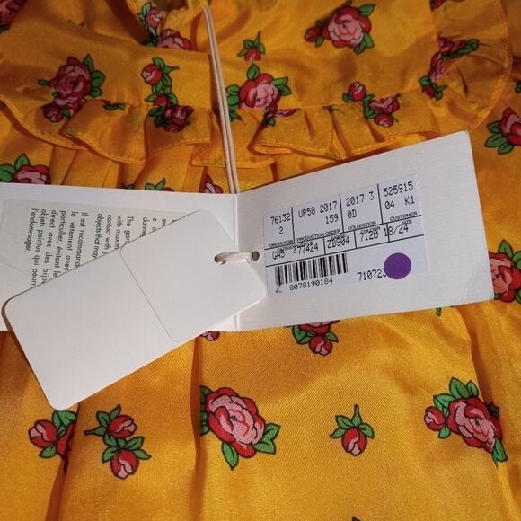 NWT Gucci "Rosebud" 100% Silk Girls Dress Size 3-6 Months - Picture 5 of 11